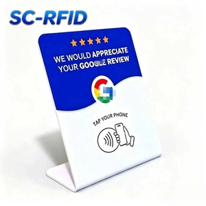 Support de table NFC RFID en PVC 13,56 MHz avec puce sans contact pour boulangerie, promotion sur <span class=keywords><strong>les</strong></span> réseaux sociaux et affichage des <span class=keywords><strong>avis</strong></span> clients - Product Image 2