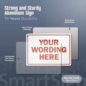 ป้ายโลหะสั่งทำพิเศษ - ขนาด 10x14 นิ้ว อลูมิเนียมเคลือบกันสนิม - สำหรับงานภายนอกอาคาร ธุรกิจ และตกแต่งบ้าน - Product Image 4