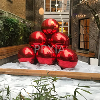 Ballons miroir gonflables rouges de grande taille, ballons brillants géants gonflables pour décorations de Noël, décorations de mariage