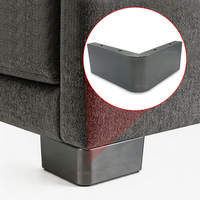 Pieds de canapé en métal en forme de L JIEYING, robustes, 70 mm, gris brossé, type d'angle, pieds de meubles pour armoire, canapé