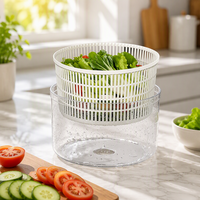 Déshydrateur de légumes, outil de cuisine, panier de lavage et d'égouttage manuel en plastique antiadhésif pour salades