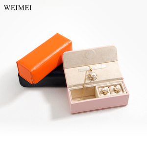 WEIMEI Mini Estuche Organizador de Joyas de Cuero y Terciopelo, Portátil para Viajes, para Anillos y Collares, con Logotipo Personalizado, Color Personalizable, Almacenamiento Compacto, Regalo - Product Image 2