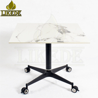 Base de table pivotante en aluminium noir à hauteur réglable pour salle à manger, café, bureau, mobilier