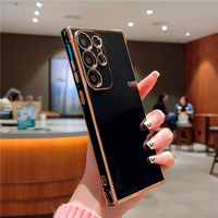 Pour Samsung Galaxy S22 S23 Ultra S21 S20 FE Plus A72 A71 A32 A51 A52 A53 5G de luxe en Silicone souple pare-chocs placage housse de protection