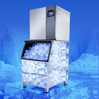 Machine à glaçons commerciale 200kg 300kg 500kg pour usage professionnel avec capacité de stockage de 200kg, forme de glaçon pour usage professionnel