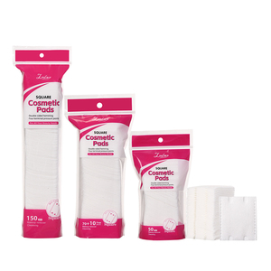 80/150 PCS Tampons <span class=keywords><strong>de</strong></span> <span class=keywords><strong>coton</strong></span> carrés 3 couches en <span class=keywords><strong>coton</strong></span> biologique non-tissé, texture double face, sans peluches, pour le maquillage et l'exfoliation - Product Image 6
