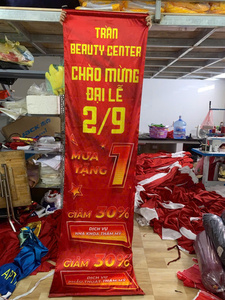 Bandera de poliéster impresa personalizada con técnica de transferencia térmica para publicidad y promoción. Tamaño personalizado disponible. - Product Image 3