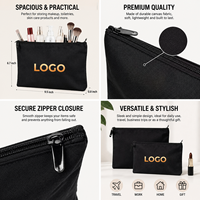 Benutzerdefiniertes Logo Leinwand-Reißverschlusstasche Großhandel Schwarze Kosmetiktasche Mehrzweck-Schreibwaren-Etui für Werbegeschenke