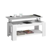 Table basse carrée en bois de luxe moderne, extensible, avec plateau relevable et compartiment de rangement