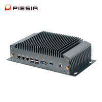 Piesia Intel Core i3 i5 i7 6 * USB X86 Boîtier aluminium intégré RS232 Linux Ordinateur AI industriel sans ventilateur Mini PC i9 12th Gen