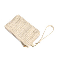 USENGKA-Pochette de tissage en paille, pochette cosmétique, mini-enveloppe, pochette, fermeture éclair, portefeuille