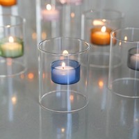 Bougeoir cylindrique en verre borosilicate fait main de luxe, style vintage, pour la Saint-Valentin et la décoration intérieure