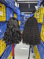 Peluca de Cabello Humano Rizado y Voluminoso Funmi, Cabello Virgen Vietnamita Crudo al por Mayor, Grado 12A, Doble Trama, Cutícula Alineada