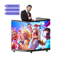 Écran LED incurvé de taille personnalisée cabine de DJ événements station de DJ pliable support de bureau table portable écran d'affichage mural vidéo LED