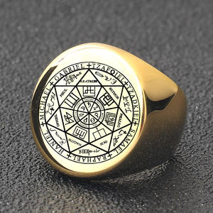 Bague <span class=keywords><strong>Sceau</strong></span> <span class=keywords><strong>de</strong></span> <span class=keywords><strong>Salomon</strong></span> pour Homme Étoile <span class=keywords><strong>de</strong></span> David Talisman des Sept Archanges Amulette <span class=keywords><strong>de</strong></span> <span class=keywords><strong>Protection</strong></span> - Product Image 2