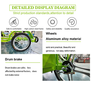 Quadriciclo Elettrico <span class=keywords><strong>a</strong></span> Pedalata Assistita con Batteria al Piombo-Acido Verde Completa, Motore 500W/750W, Bici Surrey <span class=keywords><strong>a</strong></span> Quattro Ruote con Cestino Portaoggetti - Product Image 6