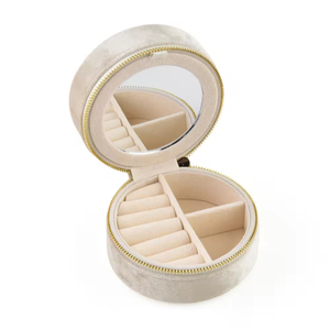 Boîte à bijoux moderne et élégante en velours recyclable avec logo personnalisé, cadre doré, couleurs gris, blanc, rouge, vert, vente en gros - Product Image 2