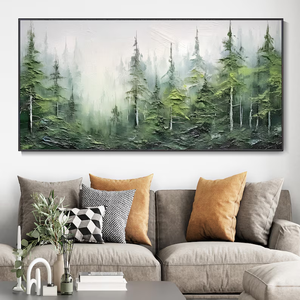 Paesaggio astratto personalizzato pittura a olio <span class=keywords><strong>verde</strong></span> albero della foresta <span class=keywords><strong>arte</strong></span> della moda per la decorazione della camera da letto in tela di Base stile di vita dipinto a mano - Product Image 3