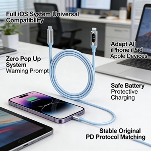 Cavo Type C a Lightning 27W PD per Ricarica Rapida, Schermatura in Foglio TPE, Display Digitale in Tempo Reale, Alta Corrente 3A per Telefoni Cellulari iOS - Product Image 6