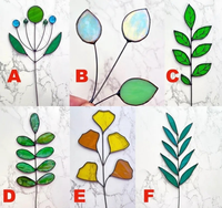 Fait à la main éternel personnalisable Art déco Design vitrail attrape-soleil tiges de fleurs sauvages-prix par tige. Créez votre propre