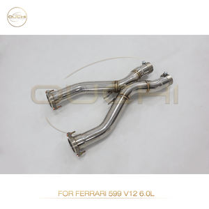 Tuyau intermédiaire d'échappement OUCHI SS304 pour Ferrari 599 <span class=keywords><strong>GTB</strong></span> Fiorano F141 2006-2012 6.0 V12 Pièces de performance automobile Système d'échappement - Product Image 2