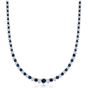 Collar de cadena de tenis personalizado para mujer, joyería con piedra de nacimiento, zafiro, Esmeralda, peridoto rosa, rubí, diamante, Tenis - Product Image 1