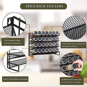 <span class=keywords><strong>Scaffale</strong></span> da cucina a quattro livelli <span class=keywords><strong>nero</strong></span> multiuso transfrontaliero, organizer per bottiglie di spezie, <span class=keywords><strong>scaffale</strong></span> <span class=keywords><strong>in</strong></span> <span class=keywords><strong>ferro</strong></span> cavo per condimenti - Product Image 4