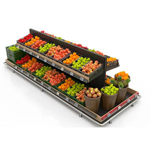 Exhibidor de Frutas Metálico de Doble Cara, Estante Comercial Multinivel para Verduras y Productos Frescos - Product Image 3
