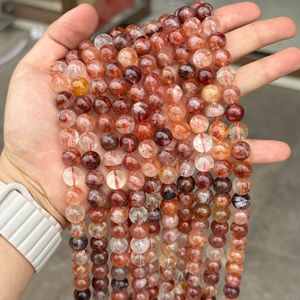 Perles rondes en quartz rouge naturel de qualité 3A, perles de cristal naturelles pour la guérison, 4-12 mm, pour la création de bijoux DIY. Couleur: # 03 - Product Image 4
