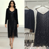 Ensemble de soirée luxueux perlé, ensemble deux pièces modeste, tenue assortie, robe longue à manches longues coupe trapèze pour mariages, fêtes et événements, ODM