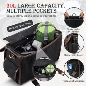 Borse Laterali da <span class=keywords><strong>Moto</strong></span> NICECNC per <span class=keywords><strong>Harley</strong></span> <span class=keywords><strong>Davidson</strong></span> Touring Road King Borse Universali in Tela Cerata per Yamaha - Product Image 5