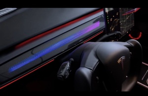 <span class=keywords><strong>Kit</strong></span> d'éclairage d'ambiance intérieur LED motif carbone pour Tesla Model Y/3, avec gravure laser et garniture lumineuse LED - Product Image 3