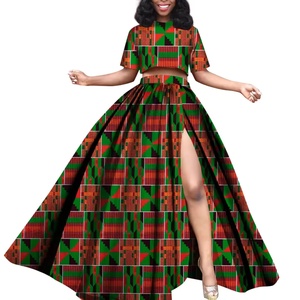 Ensemble 2 pièces <span class=keywords><strong>Boubou</strong></span> Africain Dashiki Grande Taille pour <span class=keywords><strong>Femme</strong></span>, Jupe et Haut <span class=keywords><strong>Bazin</strong></span> Riche Africain avec Fente GYWY534 - Product Image 4