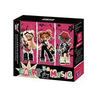 Vente en gros de figurines POP MART Peach Riot Music on the Go Series Building Block Charm Blind Box, accessoires mignons et de collection