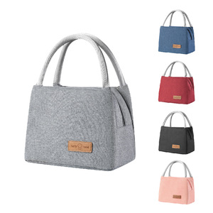 Insulated Tote Bag Lunchbox Student Portable Insulated Gray 2 Sizes - Product Image 4