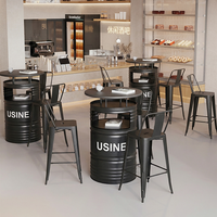 Tables et chaises industrielles créatives en fer forgé, style réservoir de pétrole, pour bars, KTV, restaurants et lieux de loisirs
