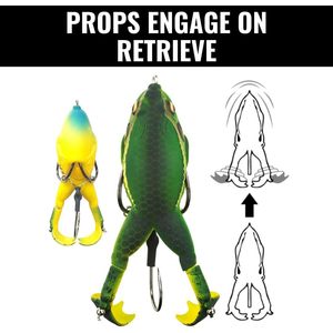 Esca realistica di rana Premium per la pesca della spigola morbida con corpo cavo esca realistica in plastica per la pesca alla trota - Product Image 2