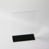 Support de signalisation en acrylique sur mesure avec base noire, présentoir de menu de table en plastique transparent, cadre vertical pour publicité, photo, portrait