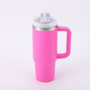 Travel Car H2.0 <b>Handle</b> <b>Tumbler</b> 40oz Double Wall Vacuum Mug Lid <b>Straw</b> Anti-Slip ODM Custom Color - Product Image 2