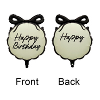 Lot de Décoration de Fête d'Anniversaire : Ballons Nœuds Noirs et Crème Élégants avec Bannière en Aluminium – Vente en Gros