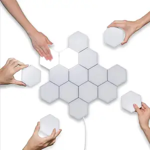 Atacado luzes de parede modular-Sensor hexagonal sensor de toque diy, lâmpada led de parede hexagonal modular com 10 unidades