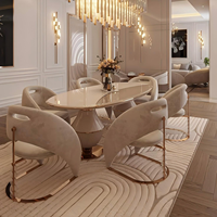 Ensemble de salle à manger italien de haute qualité, moderne, 6/8/10 places, table et chaises de luxe, design complet pour villa