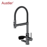 trou tasse rondelle mat noir en acier inoxydable retirer pulvérisateur évier robinet de cuisine avec verre rinceur