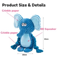 Jouet pour chien en peluche durable et couineur en forme d'animal – Adorables modèles d'éléphant, cochon, singe, canard pour chiens et chiots (vente en gros)