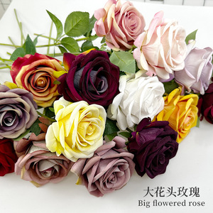 ดอกกุหลาบประดิษฐ์ 50 ซม. ดอกไม้ผ้าไหมจำลองคุณภาพสูง ตกแต่งบ้าน อุปกรณ์ประกอบฉากงานแต่งงาน วันวาเลนไทน์ - Product Image 5