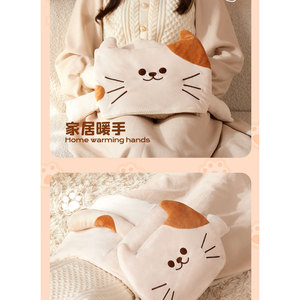 เครื่องอุ่นมือรูปแมว ชาร์จ USB ได้ ปรับอุณหภูมิได้ วัสดุโพลีเอสเตอร์ P24 สำหรับใช้ในครัวเรือน - Product Image 5