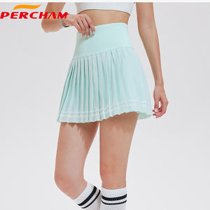 Conjunto Deportivo 2 en 1 para Mujer, Falda y Pantalones Cortos con Cintura Elástica Transpirable, para Tenis, Running, Gimnasio, Spandex/Poliéster, Logotipo Frontal - Product Image 4