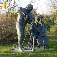 Statue de sculpture de personnage musical en bronze grandeur nature pour la décoration de jardin extérieur à vendre