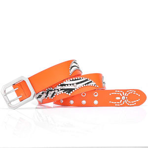 Özelleştirilmiş lüks bayanlar erkek kafatası perçin sokak tokaları siyah elastik tasarımcı özel Logo rönesans toptan zincir kemerler - Product Image 5