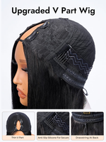 Perruque Afro Kinky Curly sans colle, coupe en V, cheveux humains 100% vierges Remy, cuticules alignées, 14-30 pouces, avec cordon de serrage invisible et silicone antidérapant